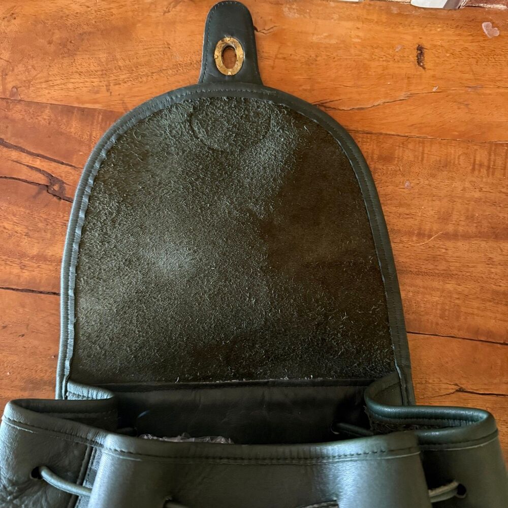 Vintage Coach 9943 Bottle Green Leather Backpack XL USA Turnlock Rucksack - Picture 16 of 17
